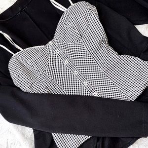 Plaid corset tank top
